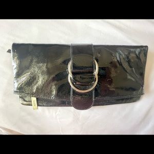 Black patent leather Hobo clutch in Excellent condition